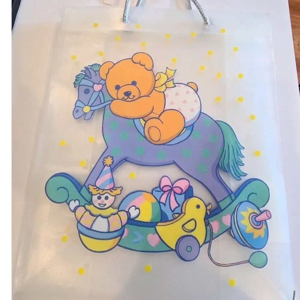 VTG 90s CR Gibson Cara Marks Mouse‎ Family Gift Wrap Flomo Bear Bag Deadstock